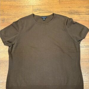 Lands' End Women's Chocolate Brown Crew Neck Sweater